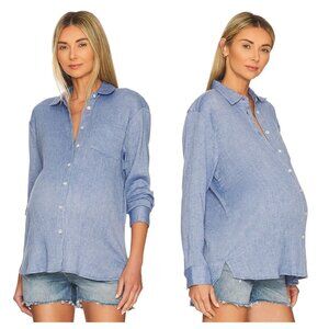 HATCH The Boyfriend Maternity Shirt Sz 1 Small Cotton Gauze Lightweight